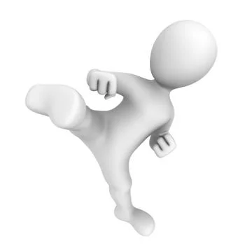 3d fighter and kick. 3d illustration. Stockillustratie