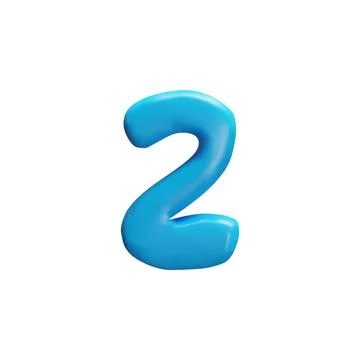 3D figure 2 made of blue plasticine in a cartoon style on a white background. Illustrazione stock