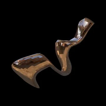 3D figure. 3D render of abstract shapes, Abstract Bronze figures. golden figure Stock Illustration