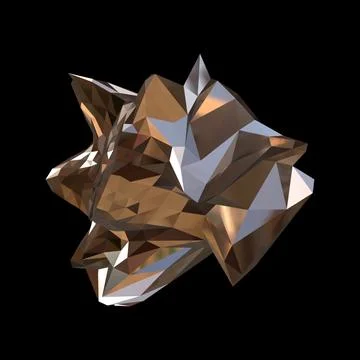 3D figure. 3D render of abstract shapes, Abstract Bronze figures. golden figure Stock Illustration