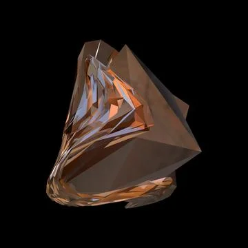 3D figure. 3D render of abstract shapes, Abstract Bronze figures. golden figure Stock Illustration