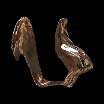 3D figure. 3D render of abstract shapes, Abstract Bronze figures. golden figure Stock Illustration