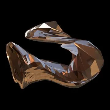 3D figure. 3D render of abstract shapes, Abstract Bronze figures. golden figure Stock Illustration