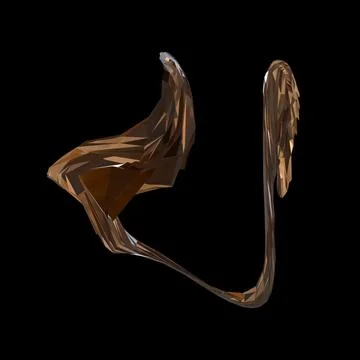 3D figure. 3D render of abstract shapes, Abstract Bronze figures. golden figure Stock Illustration