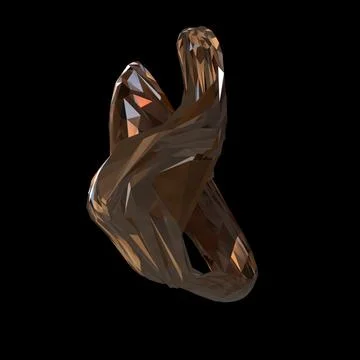 3D figure. 3D render of abstract shapes, Abstract Bronze figures. golden figure Stock Illustration