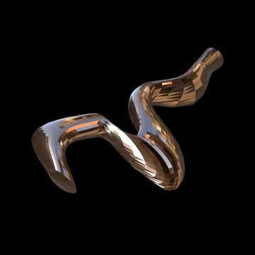 3D figure. 3D render of abstract shapes, Abstract Bronze figures. golden figure Stock Illustration