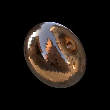 3D figure. 3D render of abstract shapes, Abstract Bronze figures. golden figure Stock Illustration