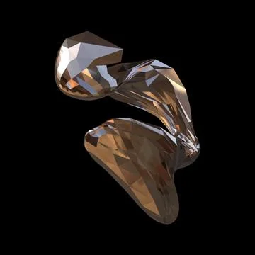 3D figure. 3D render of abstract shapes, Abstract Bronze figures. golden figure Stock Illustration