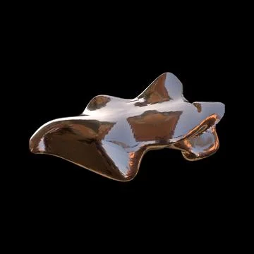 3D figure. 3D render of abstract shapes, Abstract Bronze figures. golden figure Stock Illustration