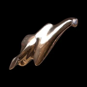 3D figure. 3D render of abstract shapes, Abstract Bronze figures. golden figure Stock Illustration