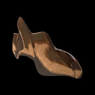 3D figure. 3D render of abstract shapes, Abstract Bronze figures. golden figure Stock Illustration