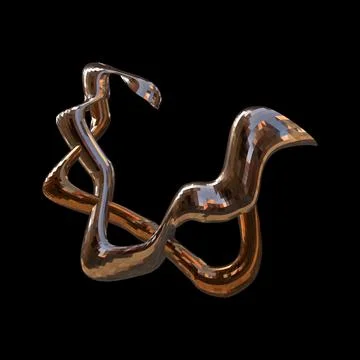 3D figure. 3D render of abstract shapes, Abstract Bronze figures. golden figure Stock Illustration