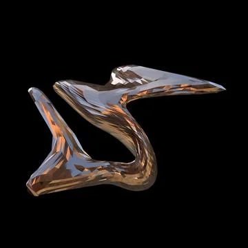 3D figure. 3D render of abstract shapes, Abstract Bronze figures. golden figure Stock Illustration