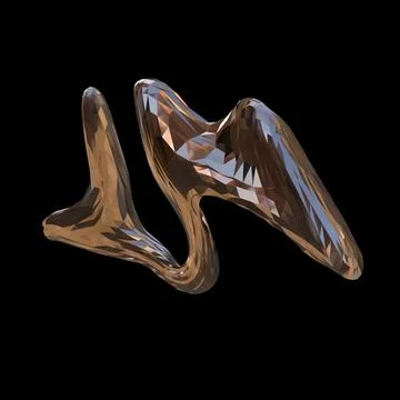 3D figure. 3D render of abstract shapes, Abstract Bronze figures. golden figure Stock Illustration