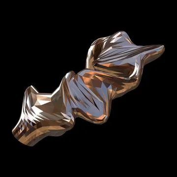 3D figure. 3D render of abstract shapes, Abstract Bronze figures. golden figure Stock Illustration