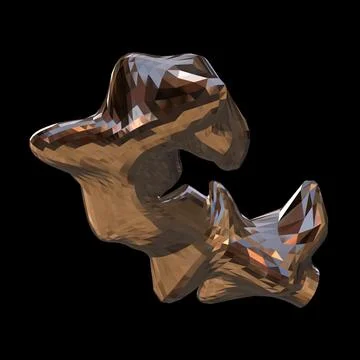 3D figure. 3D render of abstract shapes, Abstract Bronze figures. golden figure Stock Illustration