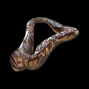 3D figure. 3D render of abstract shapes, Abstract Bronze figures. golden figure Stock Illustration