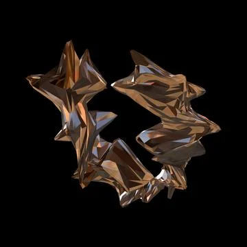 3D figure. 3D render of abstract shapes, Abstract Bronze figures. golden figure Stock Illustration