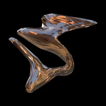 3D figure. 3D render of abstract shapes, Abstract Bronze figures. golden figure Stock Illustration