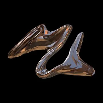 3D figure. 3D render of abstract shapes, Abstract Bronze figures. golden figure Stock Illustration