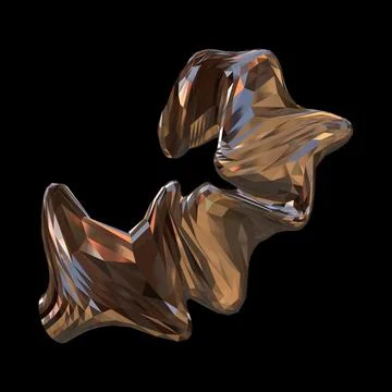 3D figure. 3D render of abstract shapes, Abstract Bronze figures. golden figure Stock Illustration