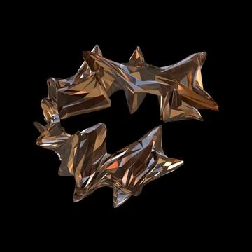 3D figure. 3D render of abstract shapes, Abstract Bronze figures. golden figure Stock Illustration