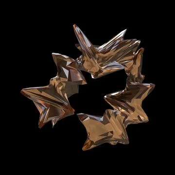 3D figure. 3D render of abstract shapes, Abstract Bronze figures. golden figure Stock Illustration