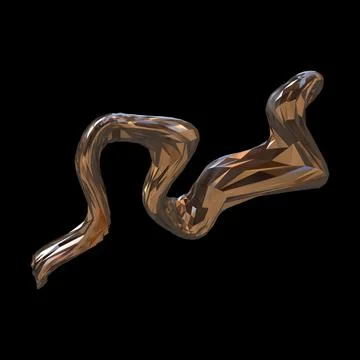 3D figure. 3D render of abstract shapes, Abstract Bronze figures. golden figure Stock Illustration