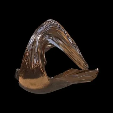 3D figure. 3D render of abstract shapes, Abstract Bronze figures. golden figure Stock Illustration
