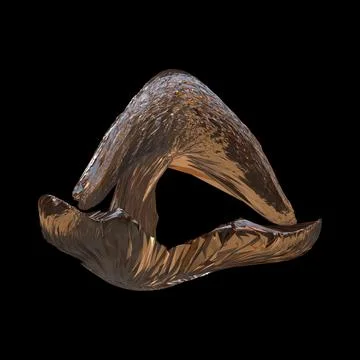 3D figure. 3D render of abstract shapes, Abstract Bronze figures. golden figure Stock Illustration