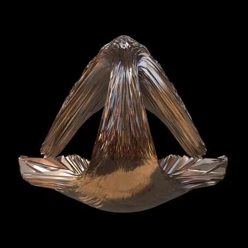 3D figure. 3D render of abstract shapes, Abstract Bronze figures. golden figure Stock Illustration