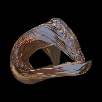 3D figure. 3D render of abstract shapes, Abstract Bronze figures. golden figure Stock Illustration