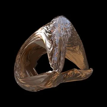 3D figure. 3D render of abstract shapes, Abstract Bronze figures. golden figure Stock Illustration