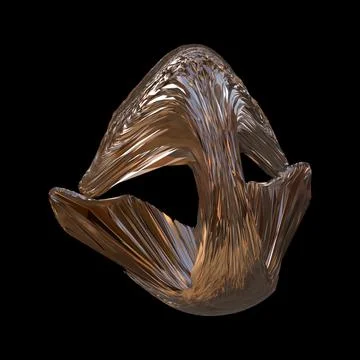 3D figure. 3D render of abstract shapes, Abstract Bronze figures. golden figure Stock Illustration