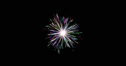 3d figure of animated lines from dots, colorful explosion salute of lines from Stock Footage 172377441