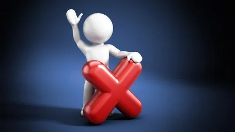 3D figure holding a cross shape イラスト素材