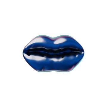 3d figure of inflatable blue lips for birthday and wedding celebrations on a Stock Illustration