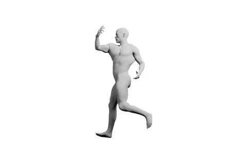 3D figure model reaching confidently in studio Illustration