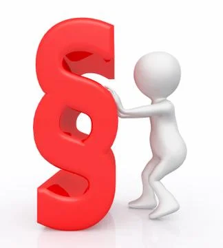 3D figure with paragraph sign Stock Illustration
