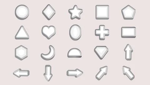 3D figure set geometric shape. Abstract futuristic collection isolated vect.. Stock Illustration