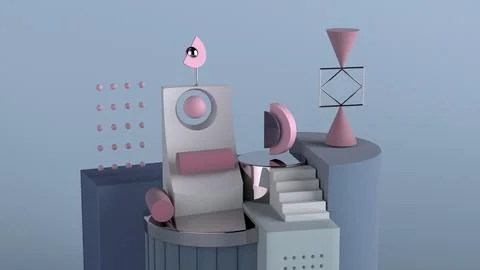 3d Figures Background Stock Illustration