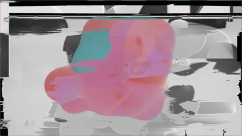 3D Figures Bubbles Distirted Noise Error Screen Motion Scratch Background Stock Footage 119533686