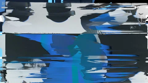 3D Figures Bubbles Distirted Noise Error Screen Motion Scratch Background Video stock 119533734