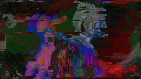 3D Figures Distorted Noise Error Screen Motion Scratch Background Video stock 120762171