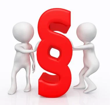 3D figures with paragraph sign Illustrazione stock