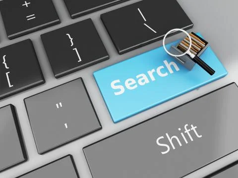 3d File cabinet with folders on the computer keyboard Illustrazione stock