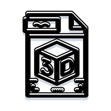 3d file document icon for digital design イラスト素材
