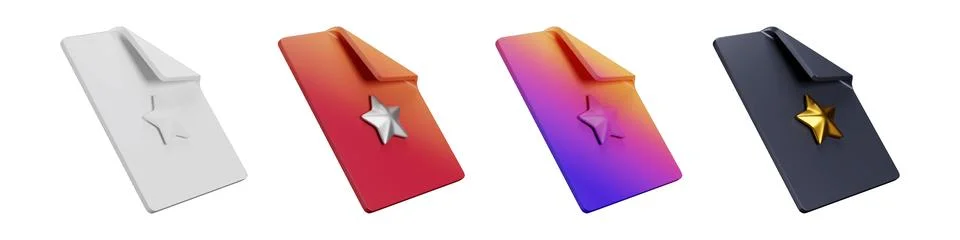 3D file fav creative document graphics and icons pack Stock-Illustration