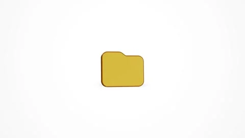 3D File Folder Directory Icon Animated Loop on White Background 4K Stock Footage 347650868