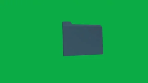 3d file folder icon rotating on green screen background for digital data storage Stock Footage 330881418